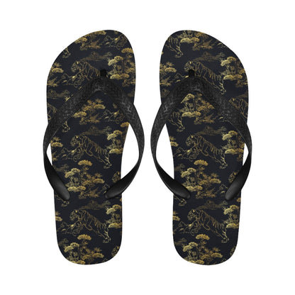 Tiger Japan Style Print Design LKS305 Flip Flops