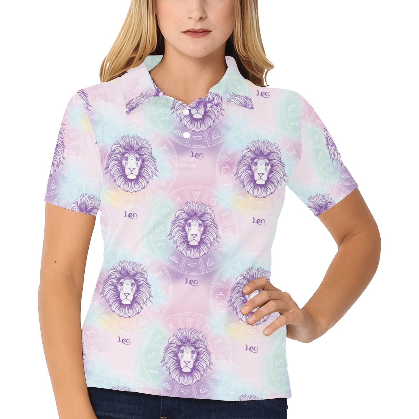 Leo Pattern Print Design 03 Women's Polo Shirt