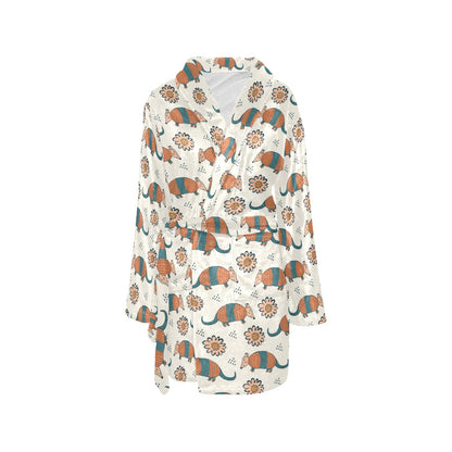 Armadillo Pattern Print Design 02 Women's Fleece Robe
