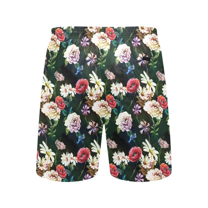 Summer Floral Print Design LKS303 Men's Swim Trunks Beach Shorts