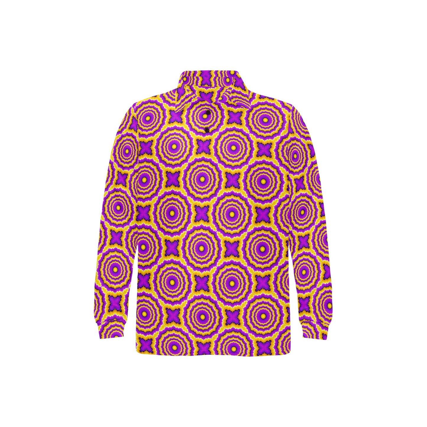 Optical illusion Expansion Long Sleeve Polo Shirt For Men's