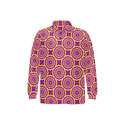 Optical illusion Expansion Long Sleeve Polo Shirt For Men's