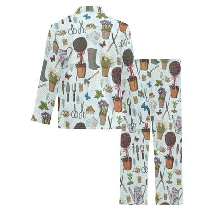Gardening Pattern Print Design G01 Men's Long Pajama Set
