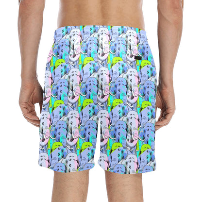 Elephant Art color Print Pattern Men's Swim Trunks Beach Shorts