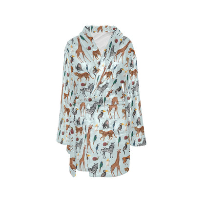 Safari Animal Print Design LKS306 Women's Fleece Robe