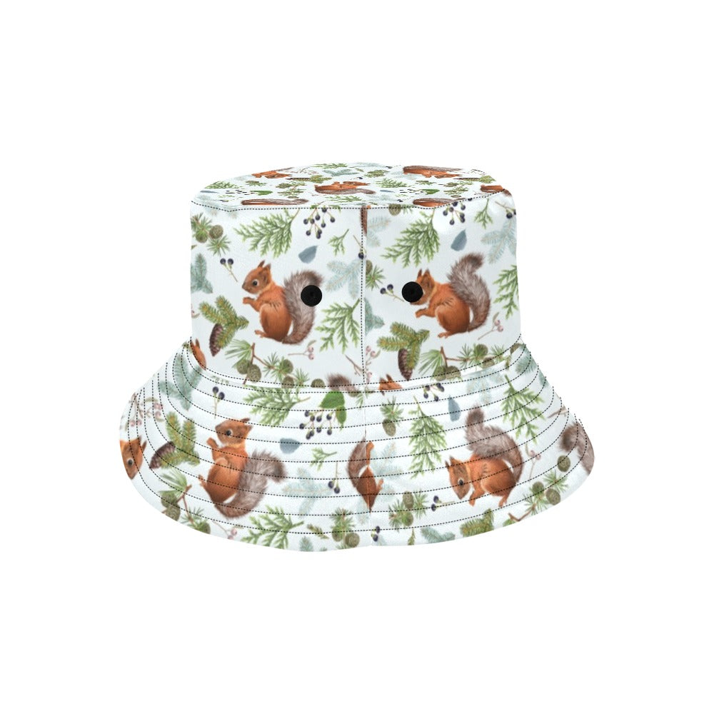Squirrel Print Design LKS308 Unisex Bucket Hat