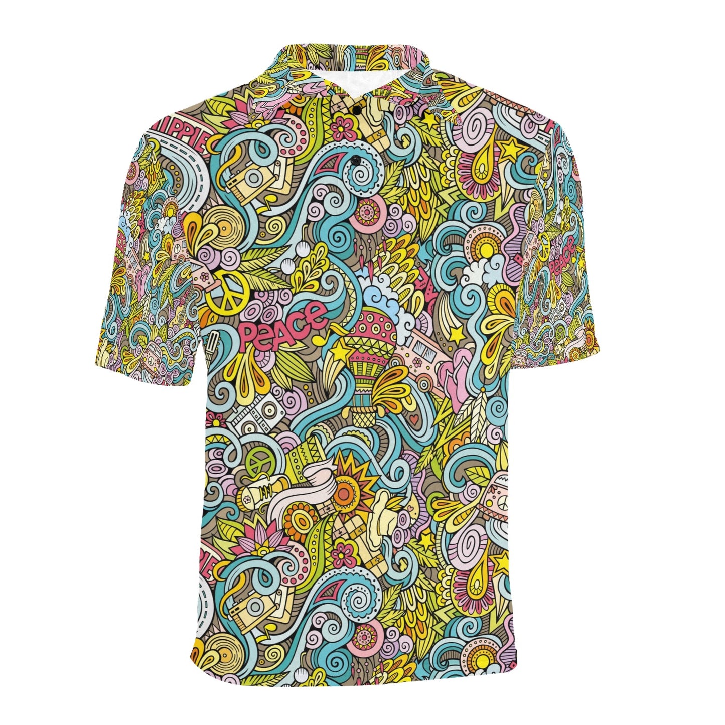 Hippie Print Design LKS301 Men Polo Shirt