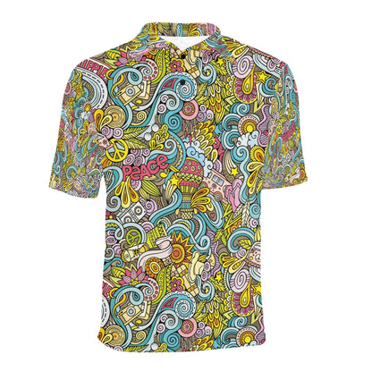 Hippie Print Design LKS301 Men Polo Shirt
