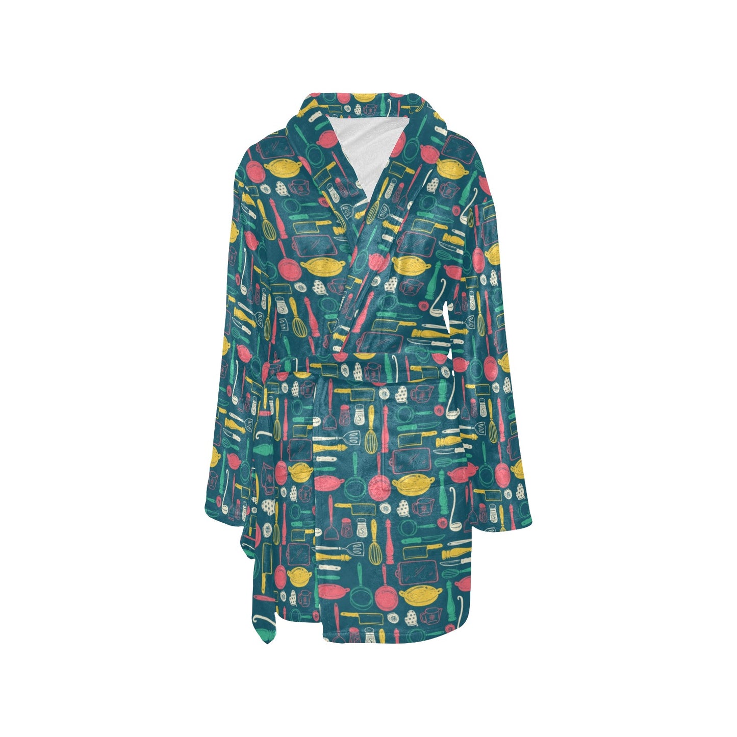 Cooking Kitchen Tools Pattern Print Design 01 Women's Fleece Robe