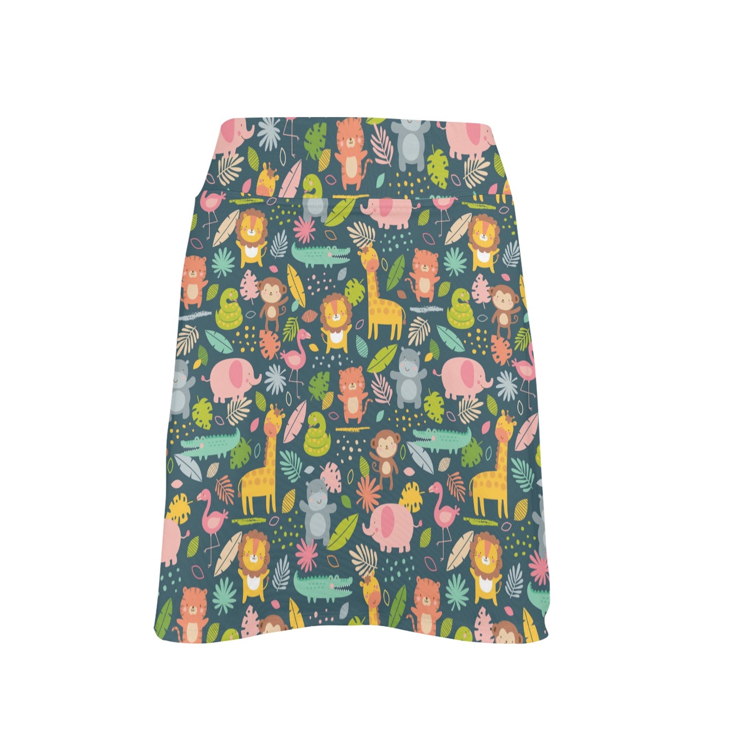 Safari Animal Cartoon Print Design LKS305 17" Golf & Pickleball Skort with Pockets