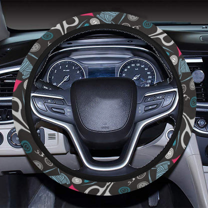 Sewing Equipment Print Design LKS305 Steering Wheel Cover with Elastic Edge