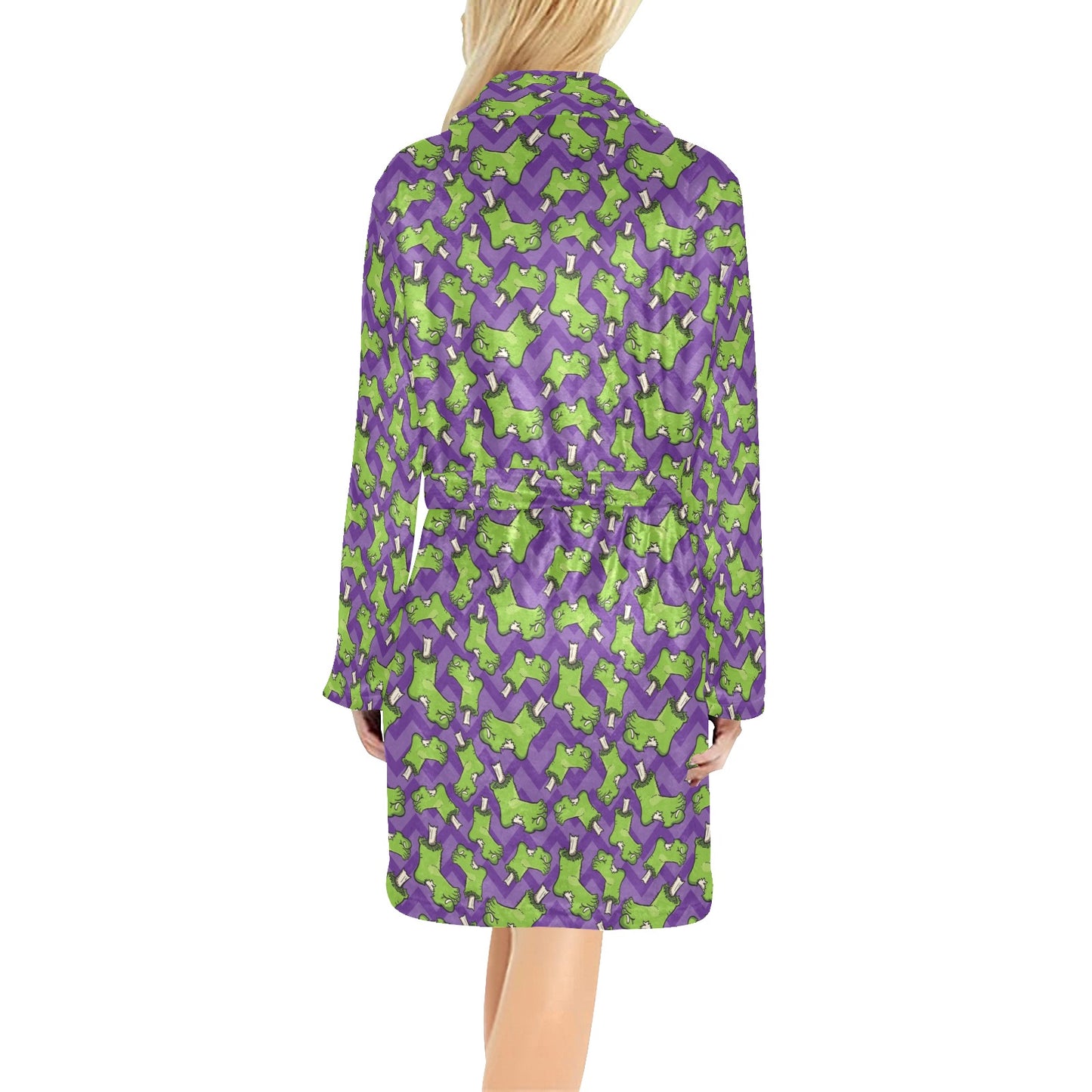 Zombie Foot Design Pattern Print Women's Fleece Robe