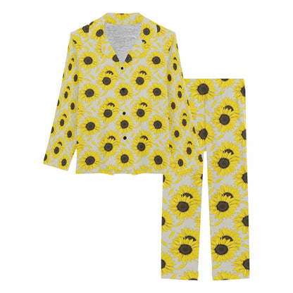 Sunflower Print Design LKS309 Women's Long Pajama Set