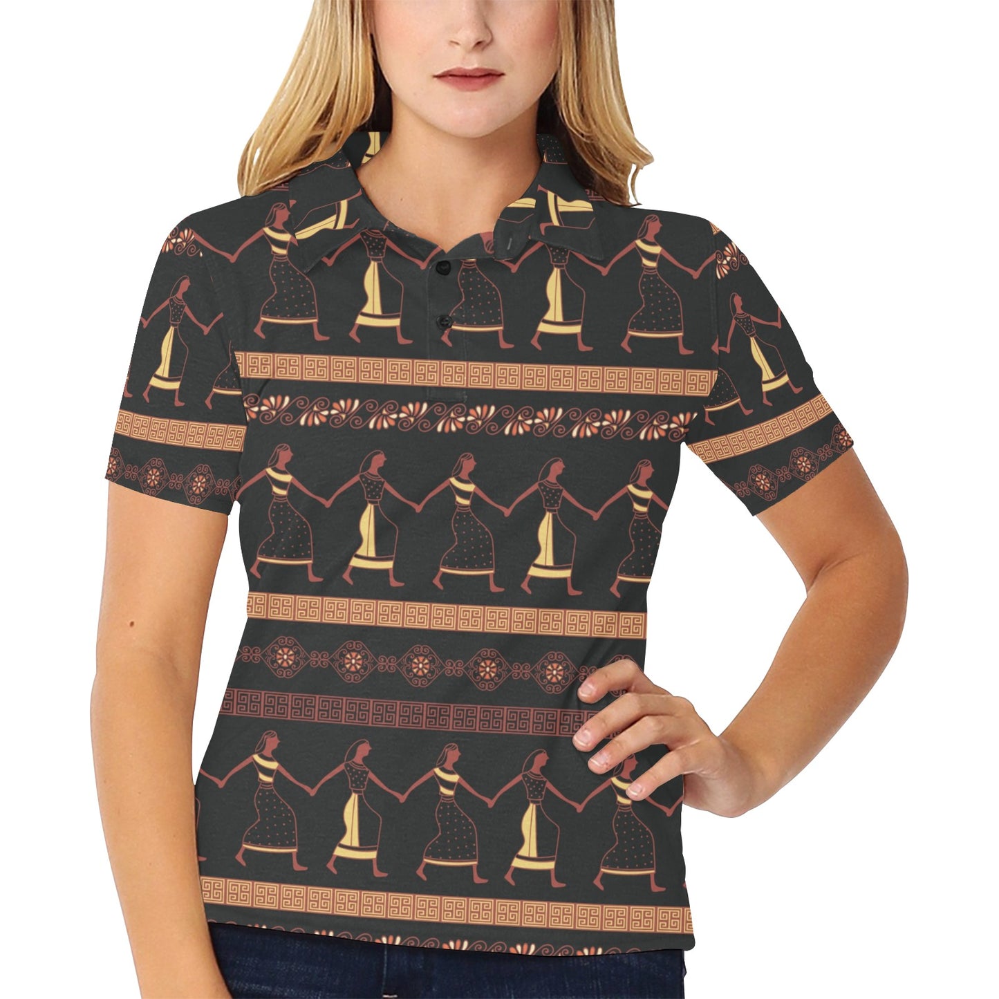 Ancient Greek Human Print Design LKS306 Women's Polo Shirt