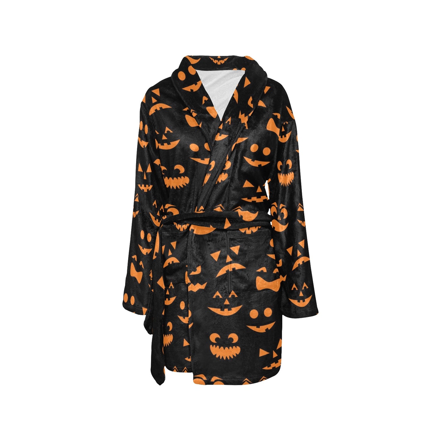 Halloween Pattern Print Design 02 Women's Fleece Robe