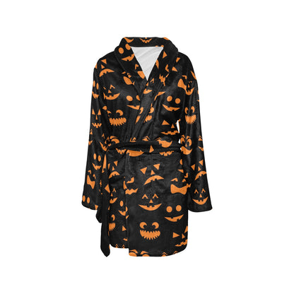 Halloween Pattern Print Design 02 Women's Fleece Robe