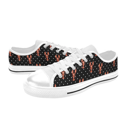 Lobster Print Design LKS401 Women's White Low Top Shoes