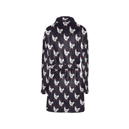 Chicken Pattern Print Design 03 Women's Fleece Robe