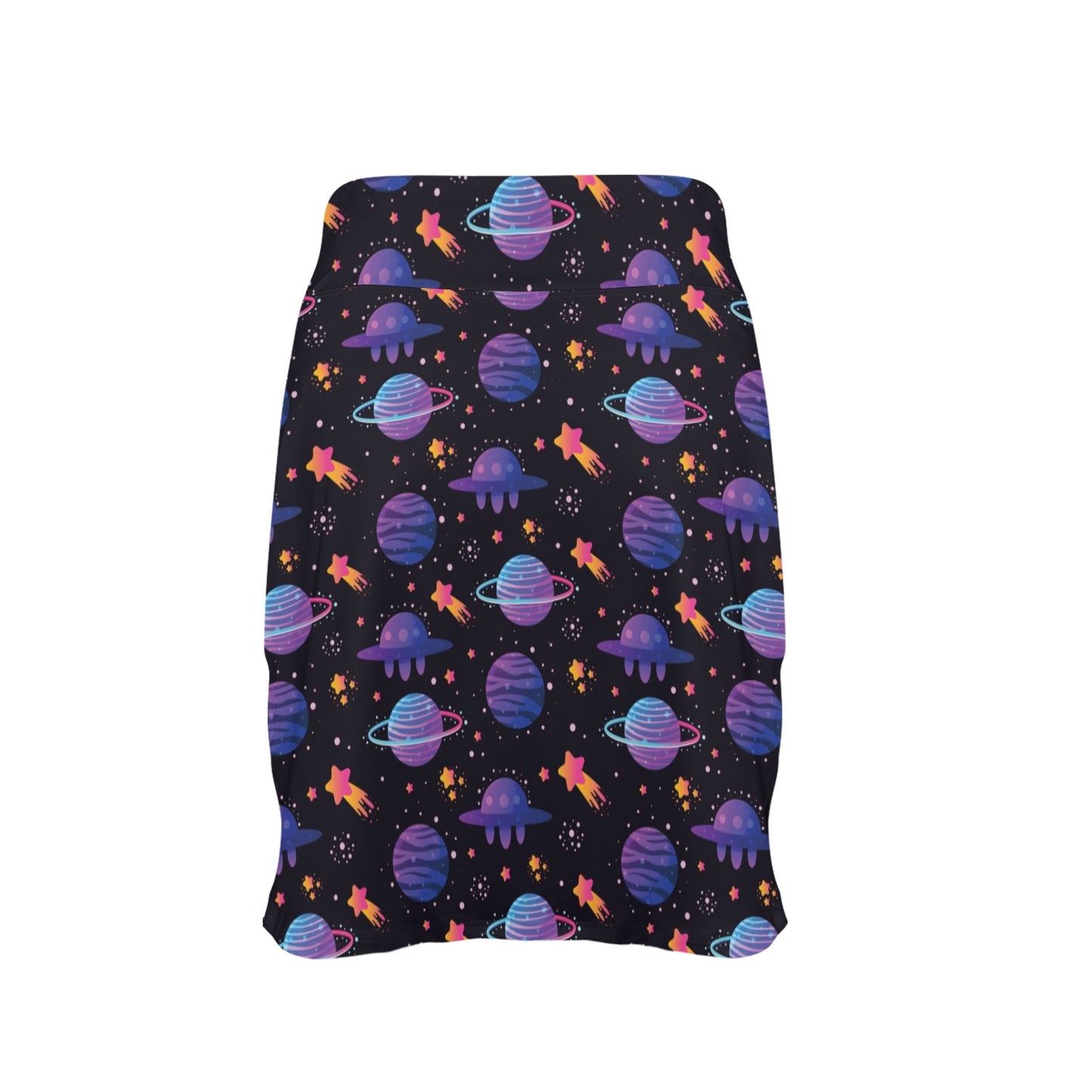 UFO Star Galaxy Print Design LKS308 17" Golf & Pickleball Skort with Pockets