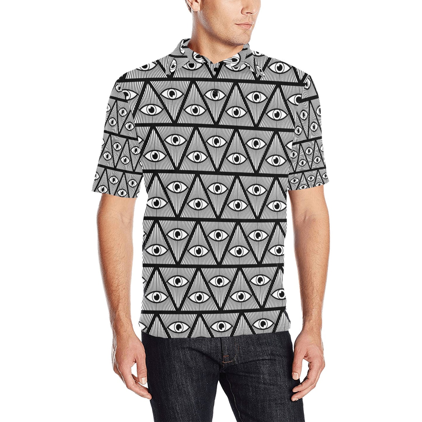 Third Eye Pattern Print Design LKS304 Men Polo Shirt