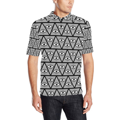 Third Eye Pattern Print Design LKS304 Men Polo Shirt