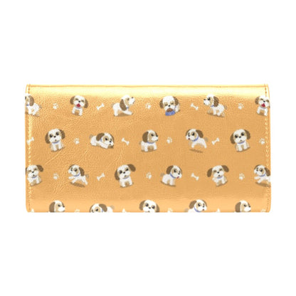 Shih Tzu Print Design LKS304 Women's Trifold Wallet