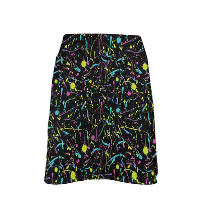 Splatter Multicolor Print Design LKS302 17" Golf & Pickleball Skort with Pockets
