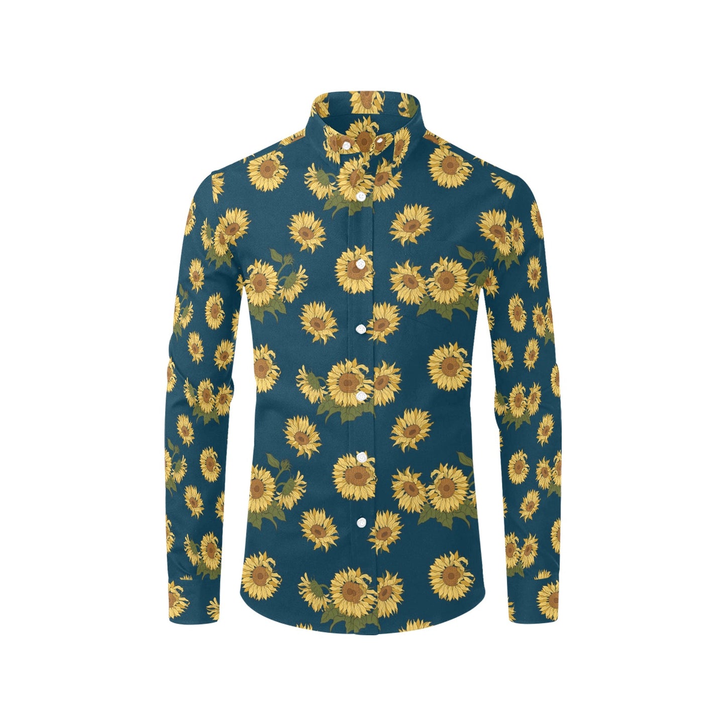 Sunflower Print Design LKS305 Men's Long Sleeve Dress Shirt