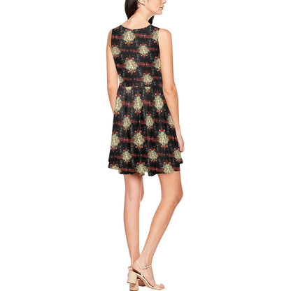 Zodiac Leo Pattern Design Print Sleeveless Dress Sleeveless Dress