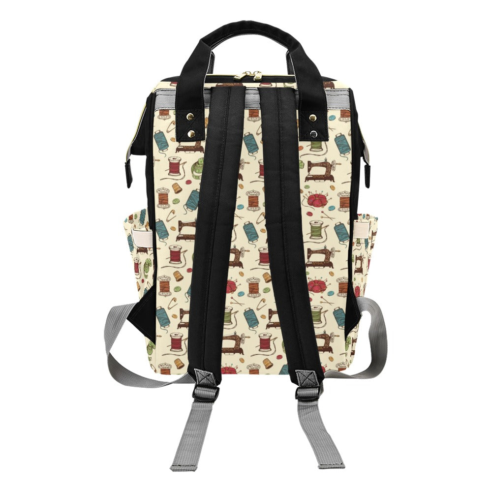 Sewing Equipment Print Design LKS303 Diaper Bag Backpack