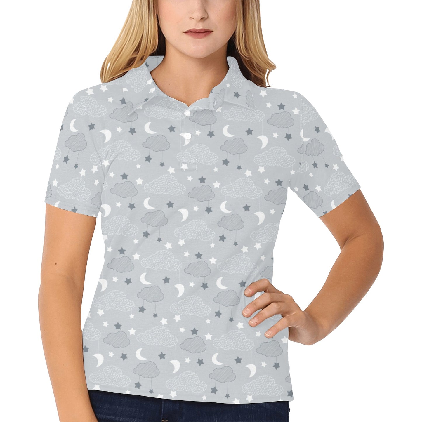 Cloud Pattern Print Design 04 Women's Polo Shirt