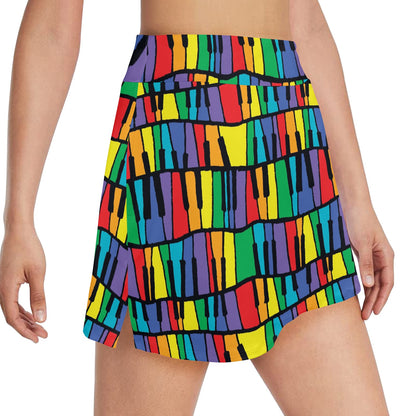 Piano Print Design LKS402 17" Golf & Pickleball Skort with Pockets