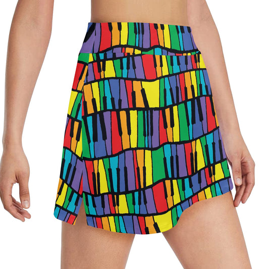 Piano Print Design LKS402 17" Golf & Pickleball Skort with Pockets