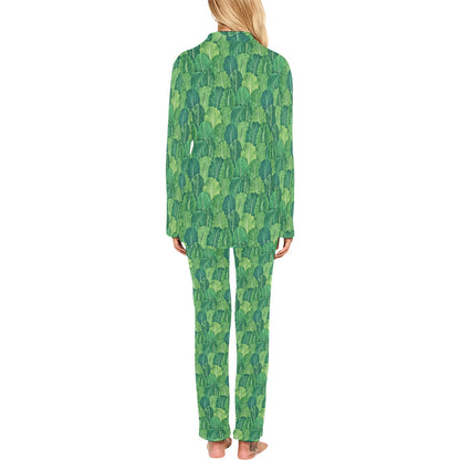 Cabbage Pattern Print Design 02 Women's Long Pajama Set