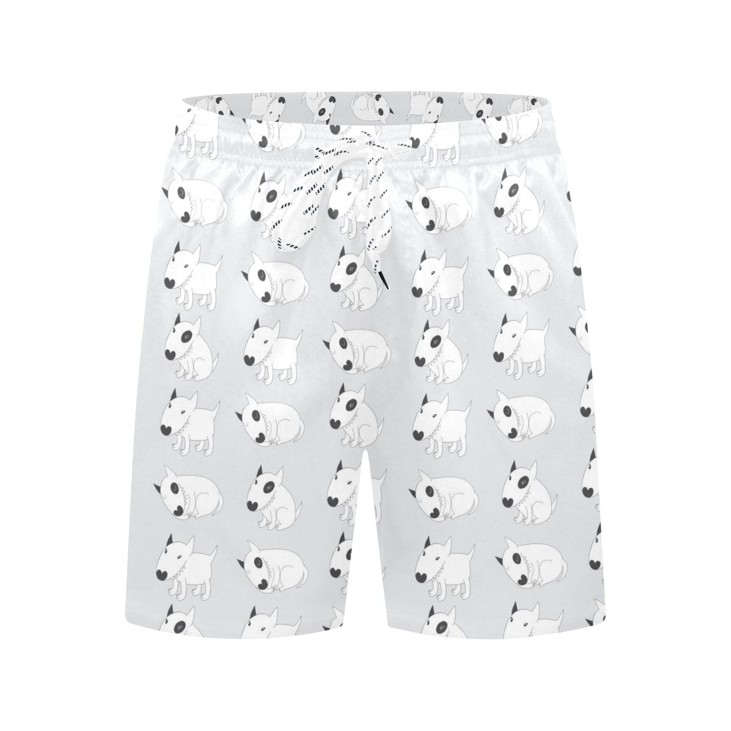 Bull Terrier hand draw Print Pattern Men's Swim Trunks Beach Shorts