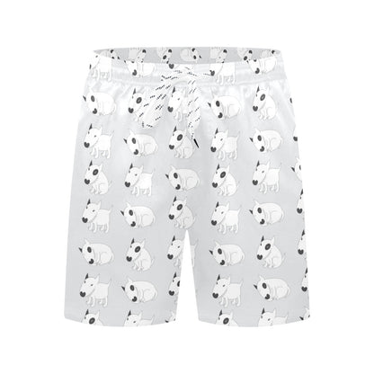 Bull Terrier hand draw Print Pattern Men's Swim Trunks Beach Shorts