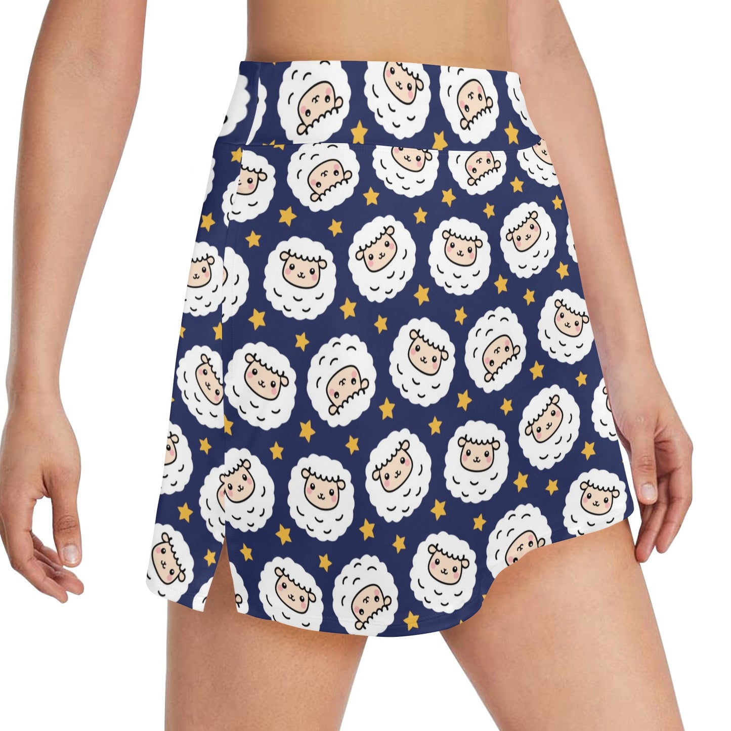 Sheep Print Design LKS402 17" Golf & Pickleball Skort with Pockets