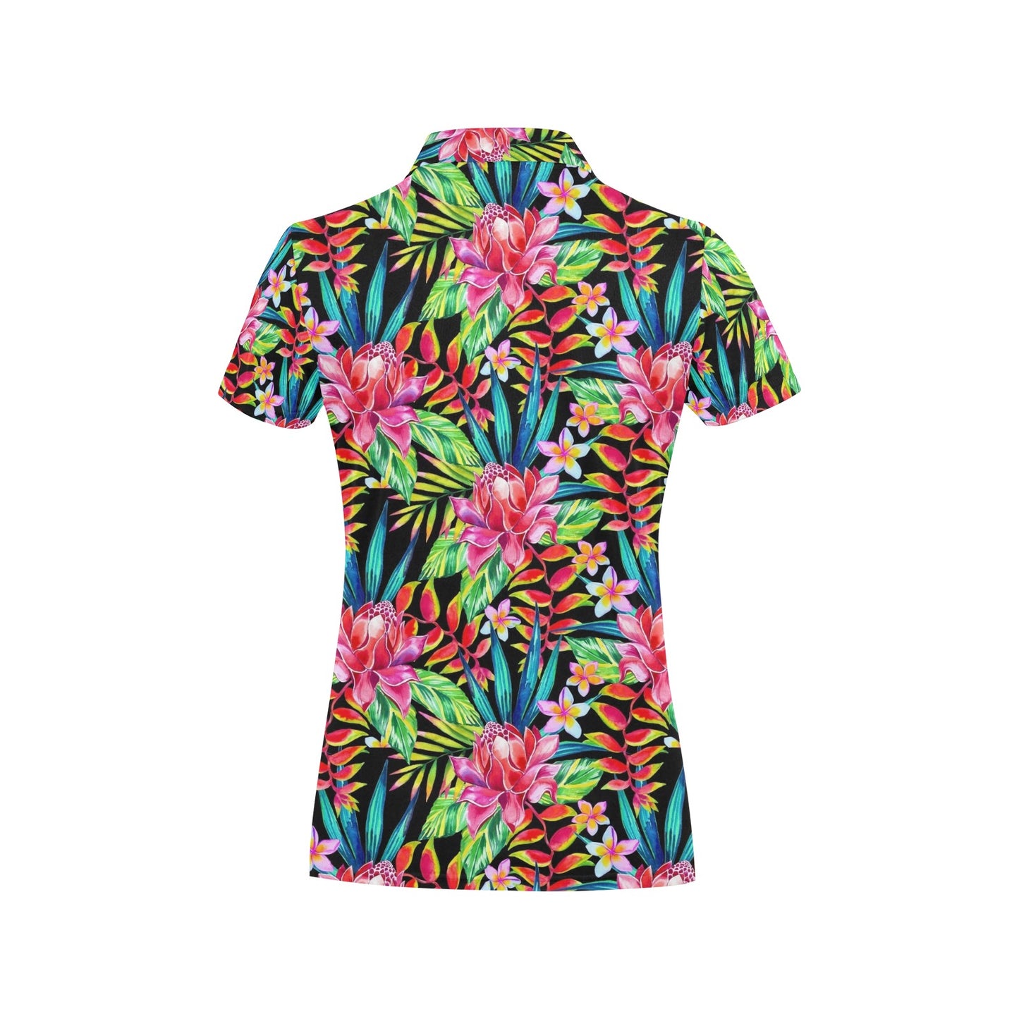 Heliconia Pattern Print Design HL02 Women's Polo Shirt