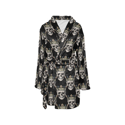 Skull King Print Design LKS3010 Women's Fleece Robe