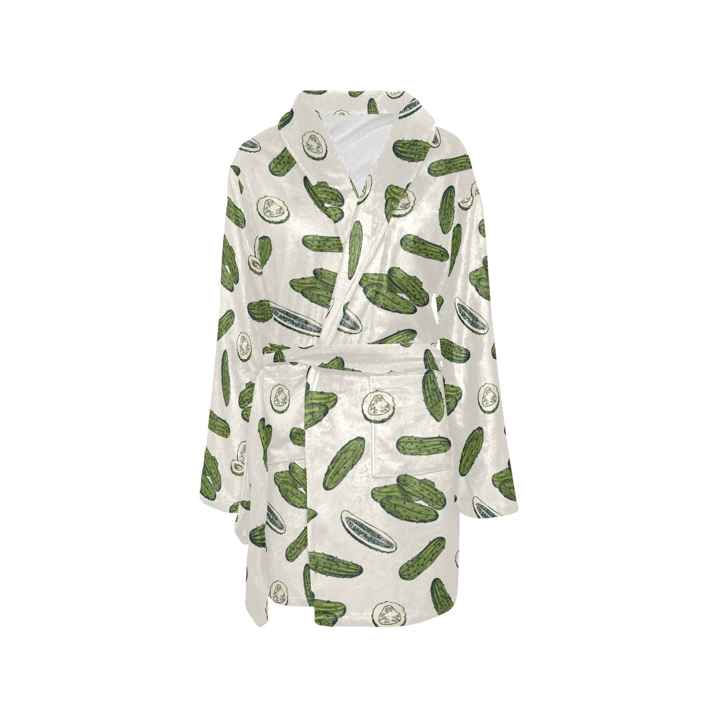 Cucumber Pattern Print Design CC05 Women's Fleece Robe
