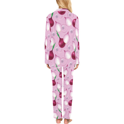 Onion Pattern Print Design A01 Women's Long Pajama Set