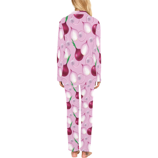 Onion Pattern Print Design A01 Women's Long Pajama Set
