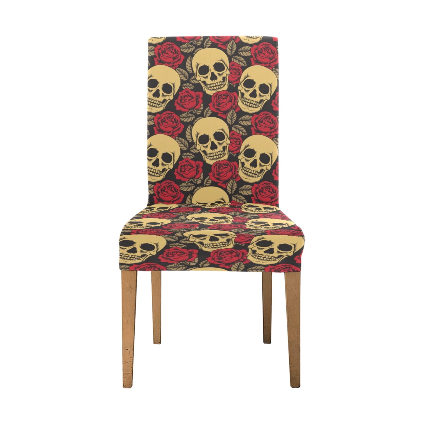 Skull And Roses Print Design LKS302 Dining Chair Slipcover