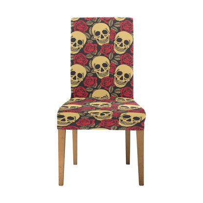 Skull And Roses Print Design LKS302 Dining Chair Slipcover