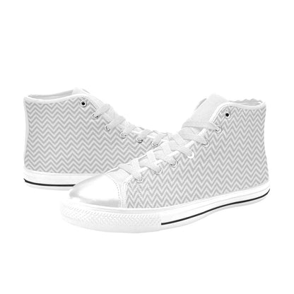 Chevron Print Design LKS401 Men's High Top Canvas Shoes