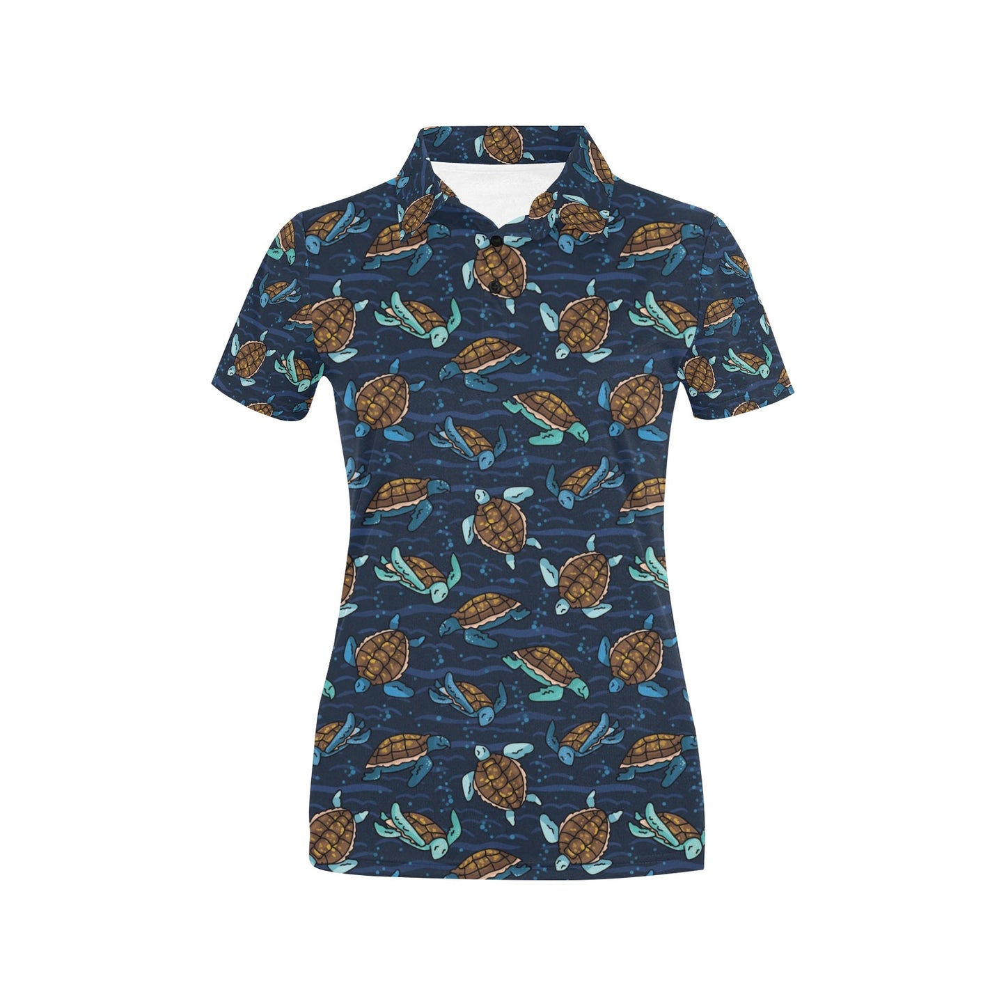 Sea Turtle Print Design LKS3011 Women's Polo Shirt