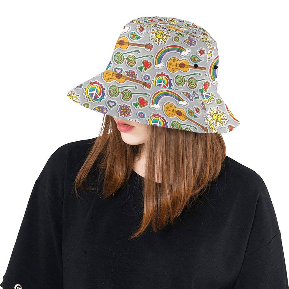 Hippie Print Design LKS306 Unisex Bucket Hat