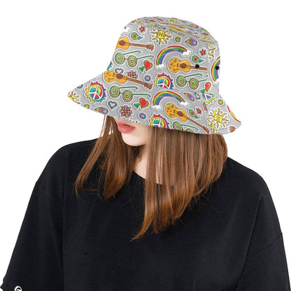 Hippie Print Design LKS306 Unisex Bucket Hat