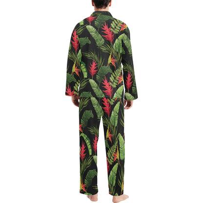 Bird Of Paradise Pattern Print Design BOP010 Men's Long Pajama Set