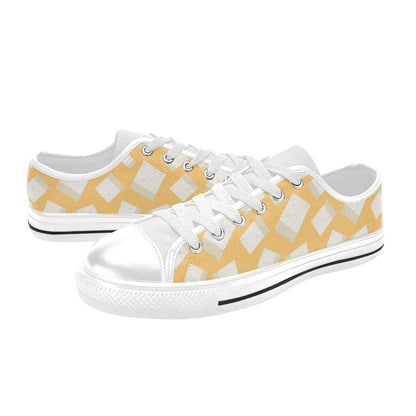 Tofu Print Design LKS302 Women's White Low Top Shoes